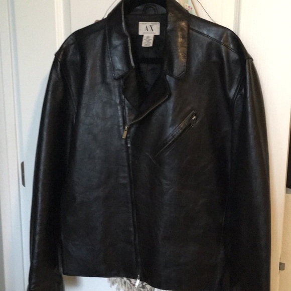 A/X Armani Exchange Leather Jacket L/XL - Picture 3 of 8